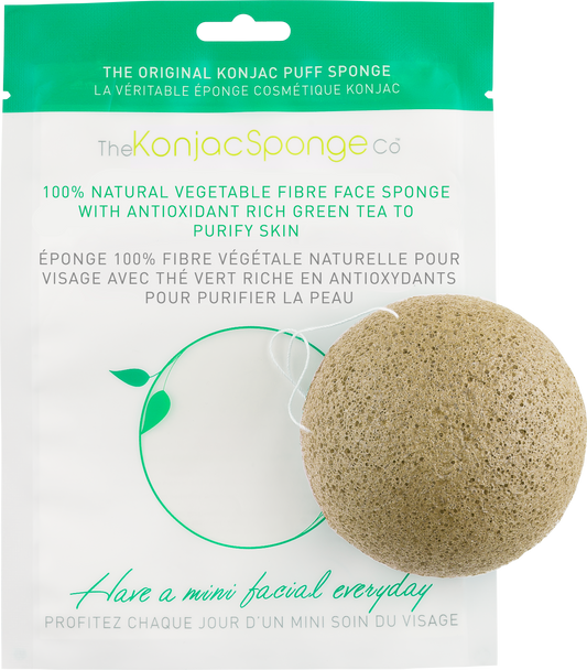 Konjac & Green Tea Facial Sponge Puff - BiosenseClinic.ca