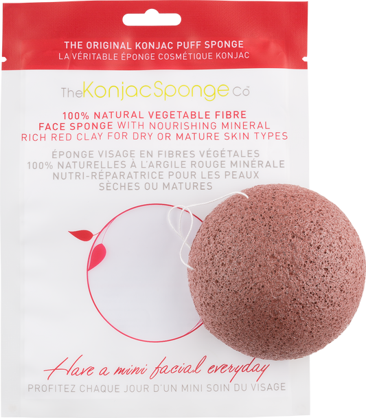 Konjac & Red Clay Facial Sponge Puff - BiosenseClinic.ca